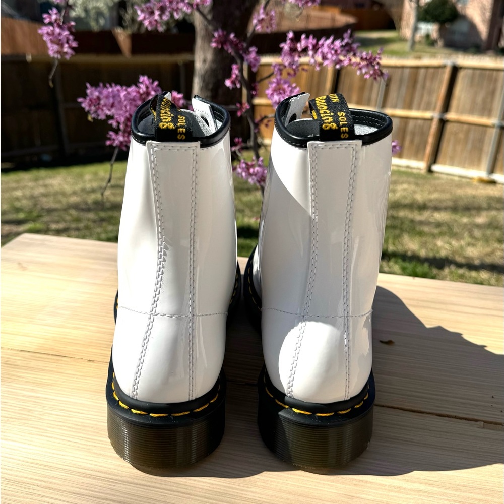 Dr. Martens 1460 White Patent Leather Lamper Ankle Boots.. - Picture 7 of 9
